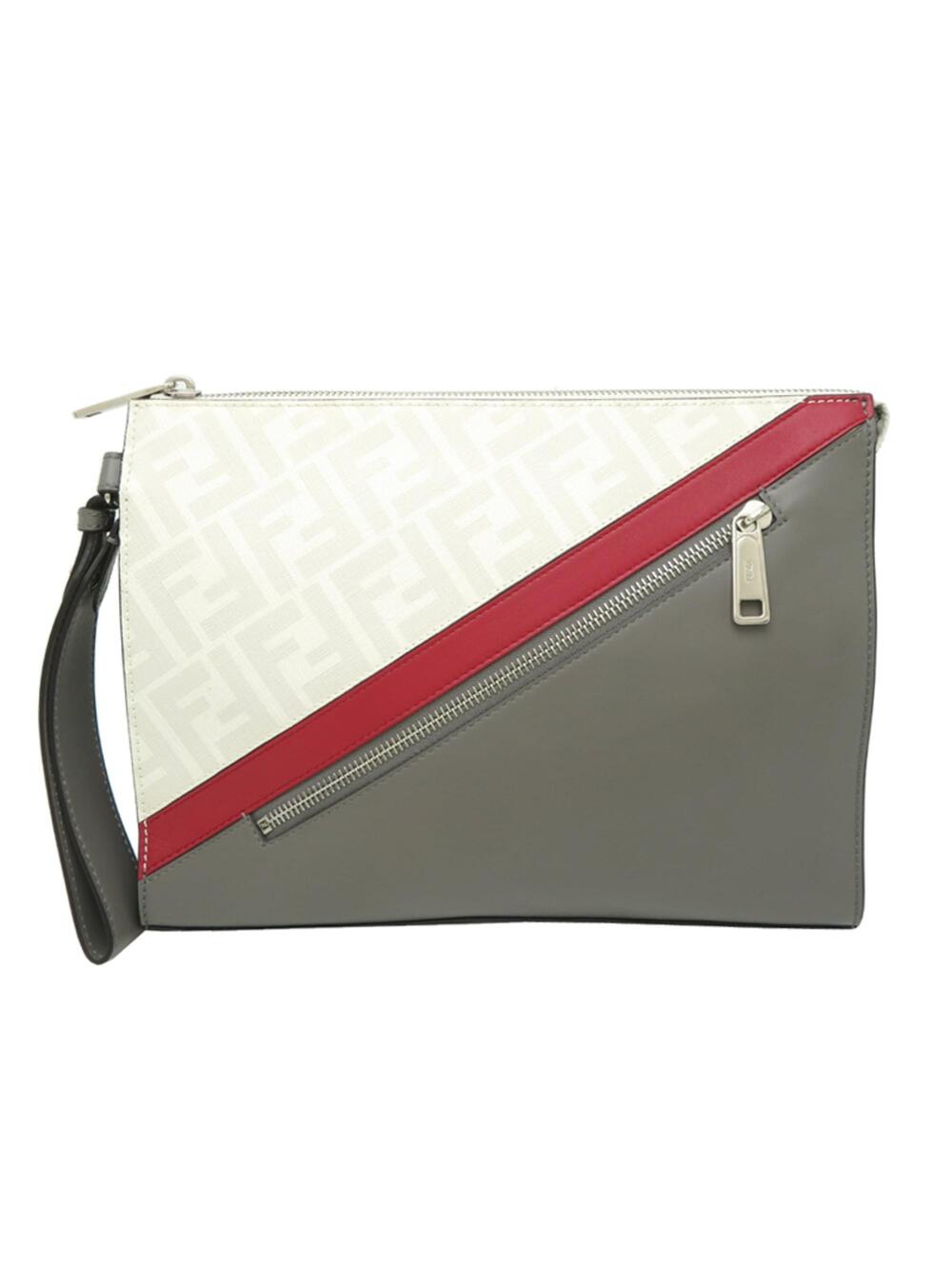 Fendi Zip Flat Wristlet Pouch Zucca #366894F65B